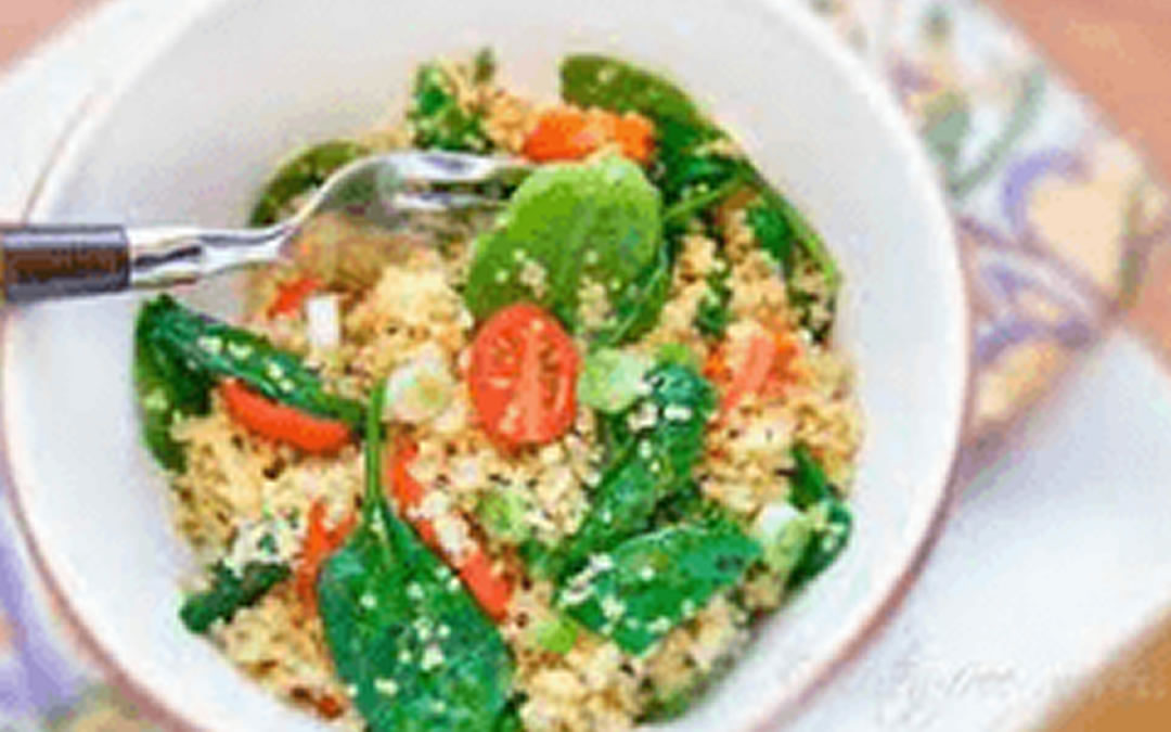 Warm Quinoa and Spinach Salad