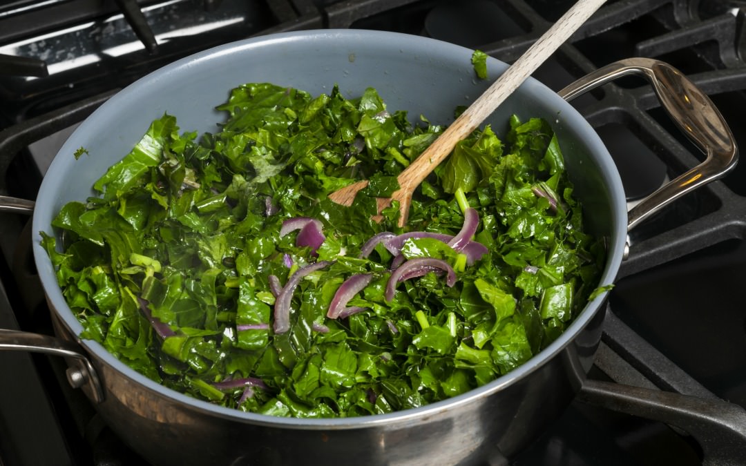 Sweet Curried Kale with Caramelized Shallots